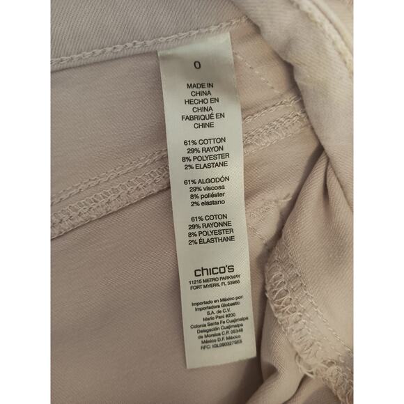 Chico's Platinum Jegging Women Size 0 Small Pink Slim Fit Tapered Casual Stretch - Picture 4 of 10